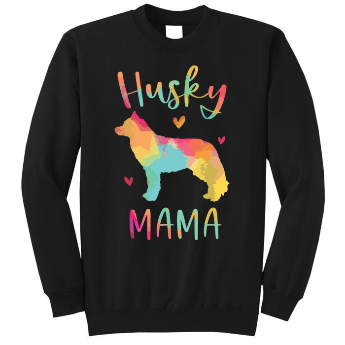 Husky Mama Colorful Siberian Husky Gifts Dog Mom Sweatshirt