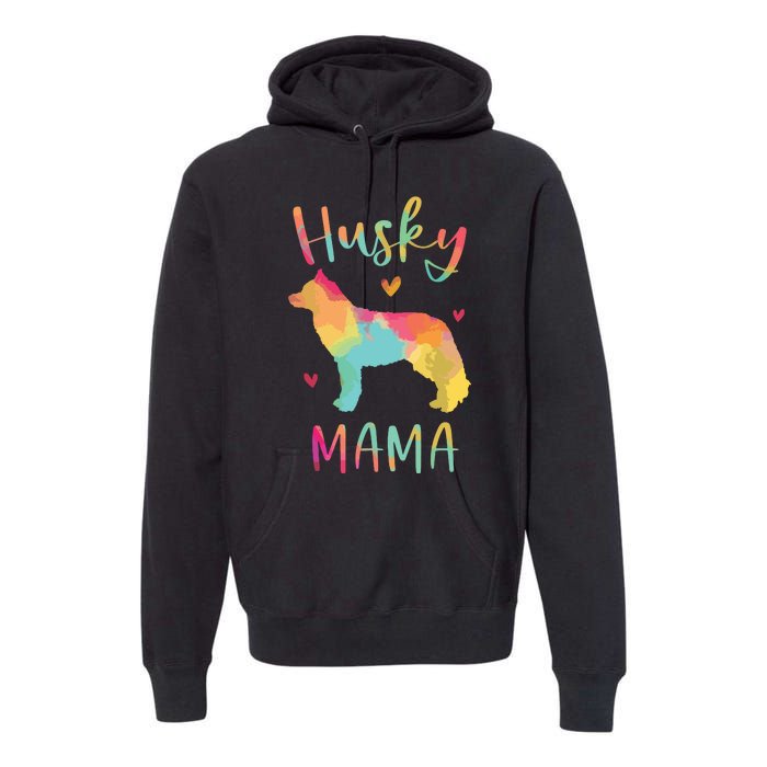 Husky Mama Colorful Siberian Husky Gifts Dog Mom Premium Hoodie