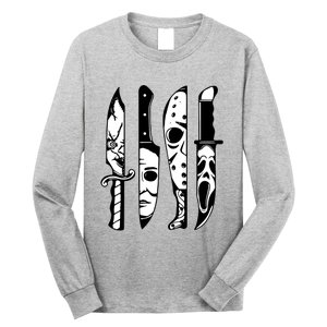 Horror Movie Characters In Knives Long Sleeve Shirt