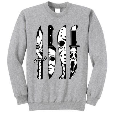 Horror Movie Characters In Knives Tall Sweatshirt