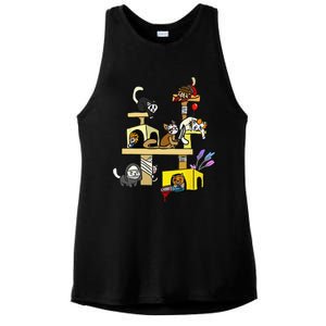 Horror Movies Cat Gifts For Cat Lovers Halloween Costumes Ladies PosiCharge Tri-Blend Wicking Tank