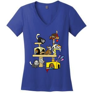 Horror Movies Cat Gifts For Cat Lovers Halloween Costumes Women's V-Neck T-Shirt