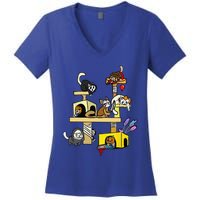 Horror Movies Cat Gifts For Cat Lovers Halloween Costumes Women's V-Neck T-Shirt