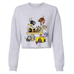 Horror Movies Cat Gifts For Cat Lovers Halloween Costumes Cropped Pullover Crew