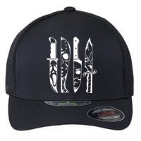 Horror Movie Characters In Knives Halloween Flexfit Unipanel Trucker Cap