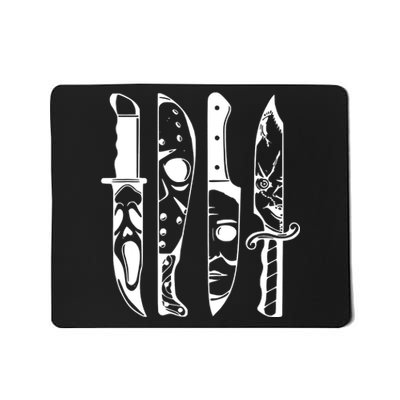 Horror Movie Characters In Knives Halloween Mousepad