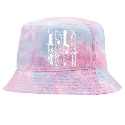 Horror Movie Characters In Knives Halloween Tie-Dyed Bucket Hat