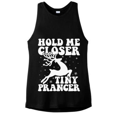 Hold me closer tiny prancer Deer Ugly Christmas Sweater Ladies PosiCharge Tri-Blend Wicking Tank