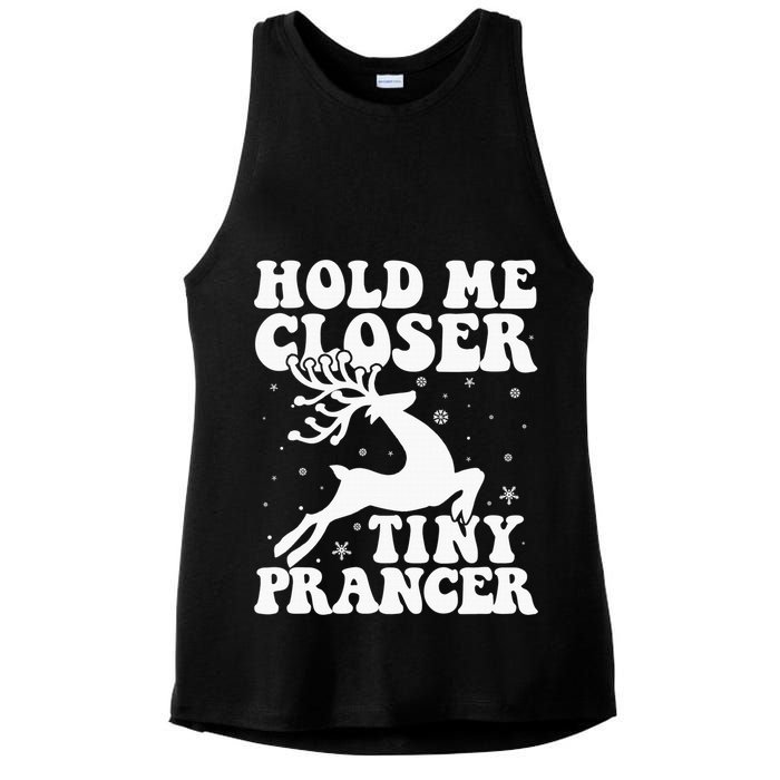 Hold me closer tiny prancer Deer Ugly Christmas Sweater Ladies PosiCharge Tri-Blend Wicking Tank