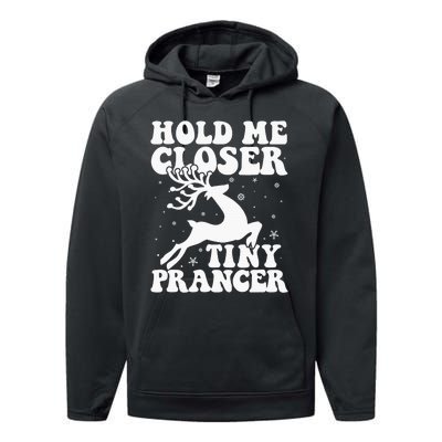 Hold me closer tiny prancer Deer Ugly Christmas Sweater Performance Fleece Hoodie