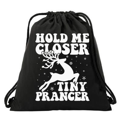 Hold me closer tiny prancer Deer Ugly Christmas Sweater Drawstring Bag