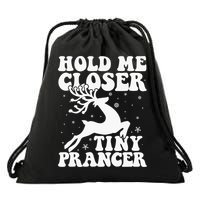 Hold me closer tiny prancer Deer Ugly Christmas Sweater Drawstring Bag