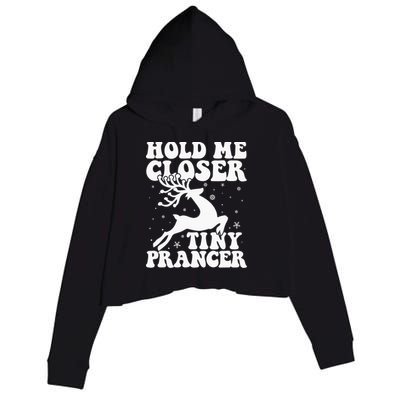 Hold me closer tiny prancer Deer Ugly Christmas Sweater Crop Fleece Hoodie