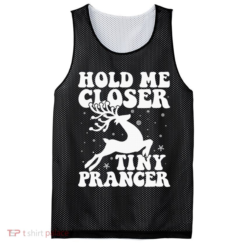 Hold me closer tiny prancer Deer Ugly Christmas Sweater Mesh Reversible Basketball Jersey Tank