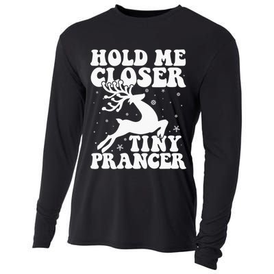 Hold me closer tiny prancer Deer Ugly Christmas Sweater Cooling Performance Long Sleeve Crew