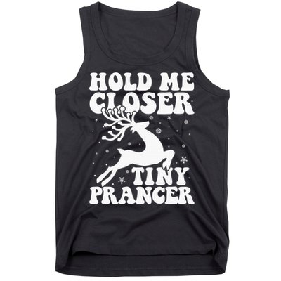 Hold me closer tiny prancer Deer Ugly Christmas Sweater Tank Top