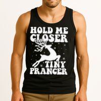 Hold me closer tiny prancer Deer Ugly Christmas Sweater Tank Top