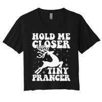 Hold me closer tiny prancer Deer Ugly Christmas Sweater Crop Top