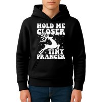 Hold me closer tiny prancer Deer Ugly Christmas Sweater Kids Hoodie
