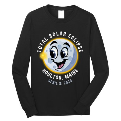 Holton Maine Cute Solar Eclipse April 8 2024 Moon Long Sleeve Shirt