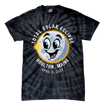 Holton Maine Cute Solar Eclipse April 8 2024 Moon Tie-Dye T-Shirt