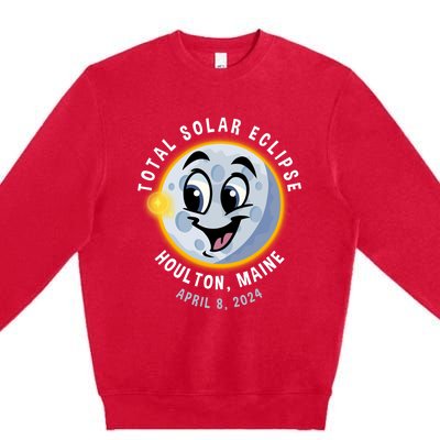 Holton Maine Cute Solar Eclipse April 8 2024 Moon Premium Crewneck Sweatshirt