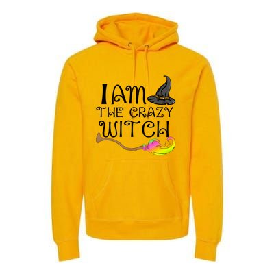 Halloween Matching Couples Pajamas Fun I Am The Crazy Witch Gift Premium Hoodie