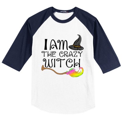 Halloween Matching Couples Pajamas Fun I Am The Crazy Witch Gift Baseball Sleeve Shirt