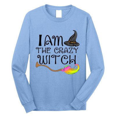 Halloween Matching Couples Pajamas Fun I Am The Crazy Witch Gift Long Sleeve Shirt