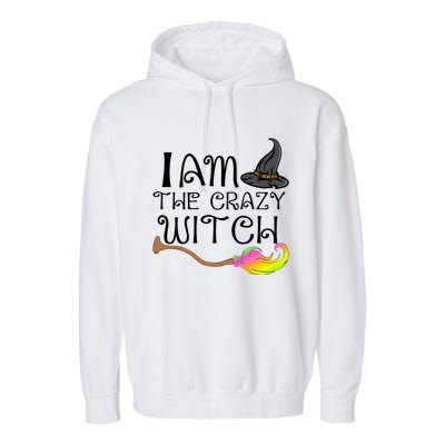 Halloween Matching Couples Pajamas Fun I Am The Crazy Witch Gift Garment-Dyed Fleece Hoodie