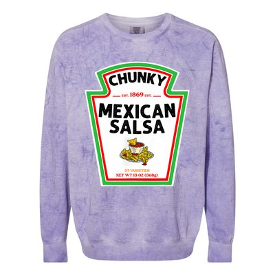 Halloween Matching Costume Chunky Mexican Salsa Bottle Label Colorblast Crewneck Sweatshirt