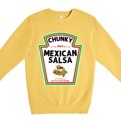 Halloween Matching Costume Chunky Mexican Salsa Bottle Label Premium Crewneck Sweatshirt