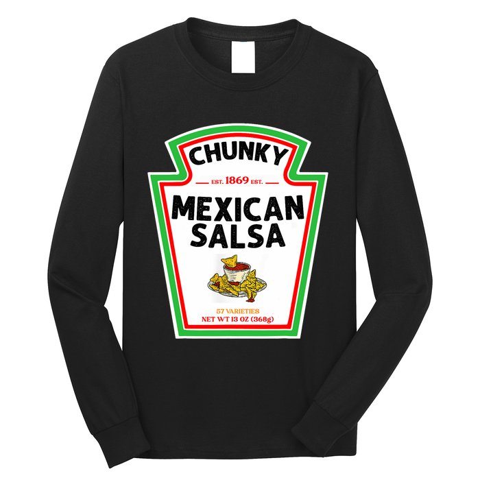 Halloween Matching Costume Chunky Mexican Salsa Bottle Label Long Sleeve Shirt