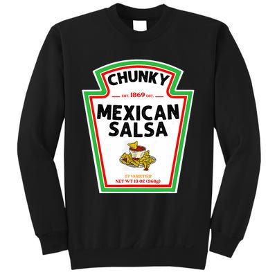 Halloween Matching Costume Chunky Mexican Salsa Bottle Label Sweatshirt