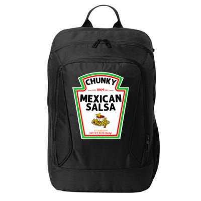 Halloween Matching Costume Chunky Mexican Salsa Bottle Label City Backpack