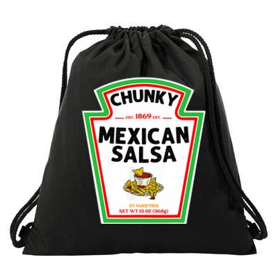 Halloween Matching Costume Chunky Mexican Salsa Bottle Label Drawstring Bag