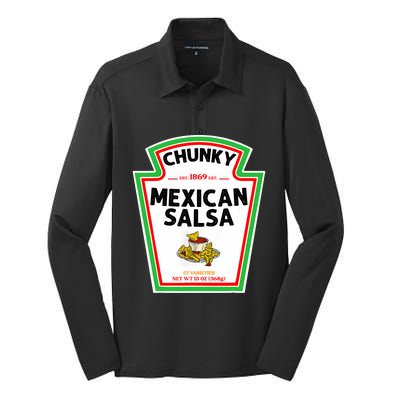 Halloween Matching Costume Chunky Mexican Salsa Bottle Label Silk Touch Performance Long Sleeve Polo