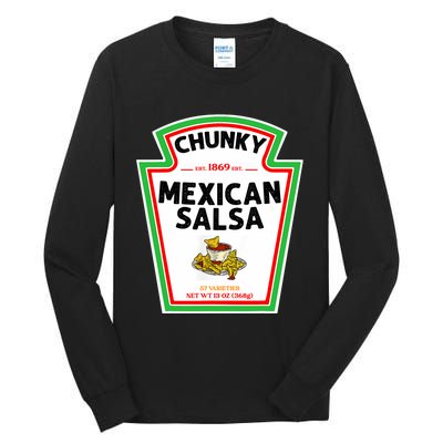 Halloween Matching Costume Chunky Mexican Salsa Bottle Label Tall Long Sleeve T-Shirt