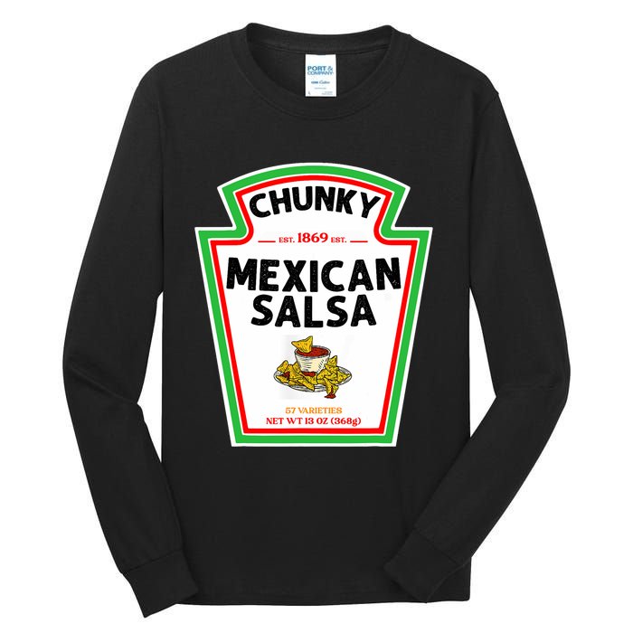 Halloween Matching Costume Chunky Mexican Salsa Bottle Label Tall Long Sleeve T-Shirt