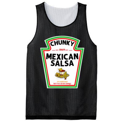 Halloween Matching Costume Chunky Mexican Salsa Bottle Label Mesh Reversible Basketball Jersey Tank