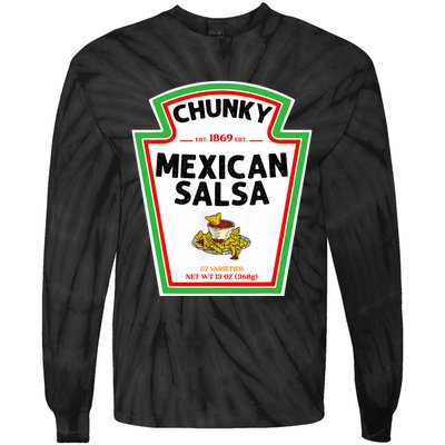 Halloween Matching Costume Chunky Mexican Salsa Bottle Label Tie-Dye Long Sleeve Shirt