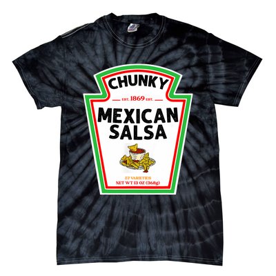 Halloween Matching Costume Chunky Mexican Salsa Bottle Label Tie-Dye T-Shirt