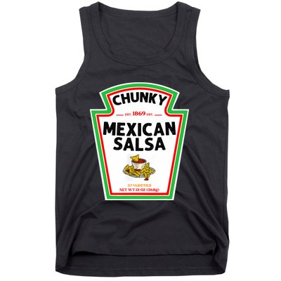 Halloween Matching Costume Chunky Mexican Salsa Bottle Label Tank Top