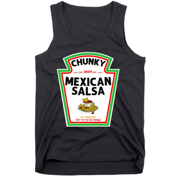 Halloween Matching Costume Chunky Mexican Salsa Bottle Label Tank Top