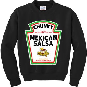 Halloween Matching Costume Chunky Mexican Salsa Bottle Label Kids Sweatshirt