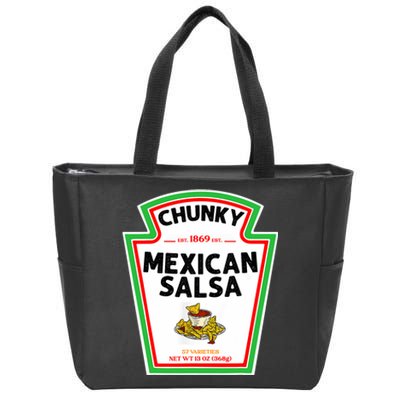 Halloween Matching Costume Chunky Mexican Salsa Bottle Label Zip Tote Bag