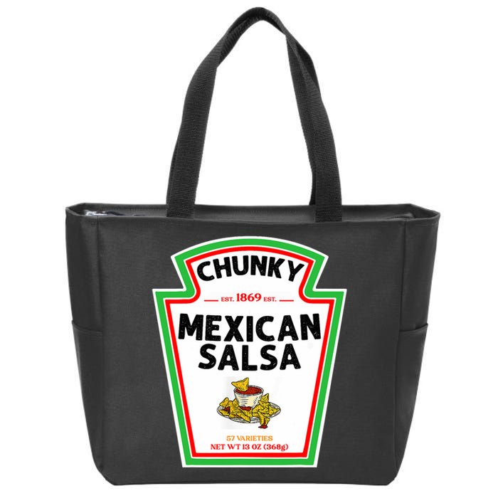 Halloween Matching Costume Chunky Mexican Salsa Bottle Label Zip Tote Bag