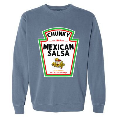 Halloween Matching Costume Chunky Mexican Salsa Bottle Label Garment-Dyed Sweatshirt