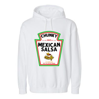 Halloween Matching Costume Chunky Mexican Salsa Bottle Label Garment-Dyed Fleece Hoodie