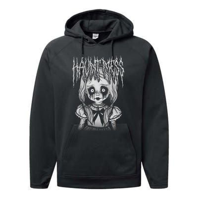 Haunt Mess Creepy Haunted Doll Illustration Performance Fleece Hoodie